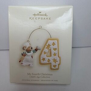 Hallmark Keepsake My 4th Christmas Child'sAge CollectionOrnament ear Cookie Rare